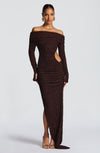 Adelphia Midi Dress - Plum Brown