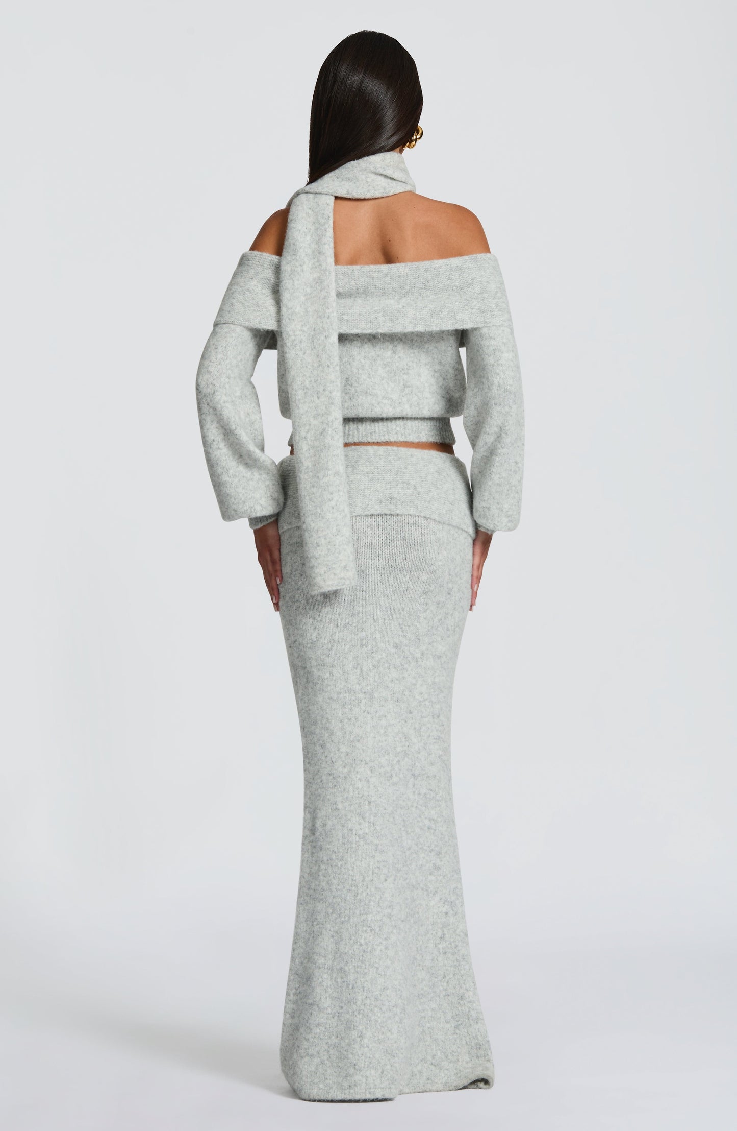 Andie Maxi Skirt - Light Grey Marl