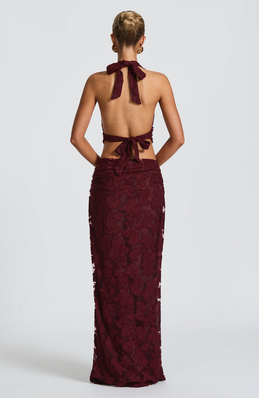 Myra Maxi Skirt - Cherry Lacquer