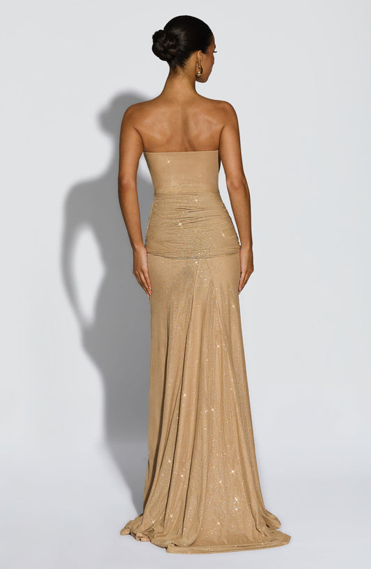 Paula Maxi Dress - Gold Sparkle