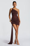 Shazia Mini Dress - Plum Brown