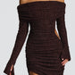 Adelphia Midi Dress - Plum Brown