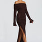 Adelphia Midi Dress - Plum Brown