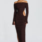 Adelphia Midi Dress - Plum Brown