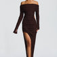 Adelphia Midi Dress - Plum Brown
