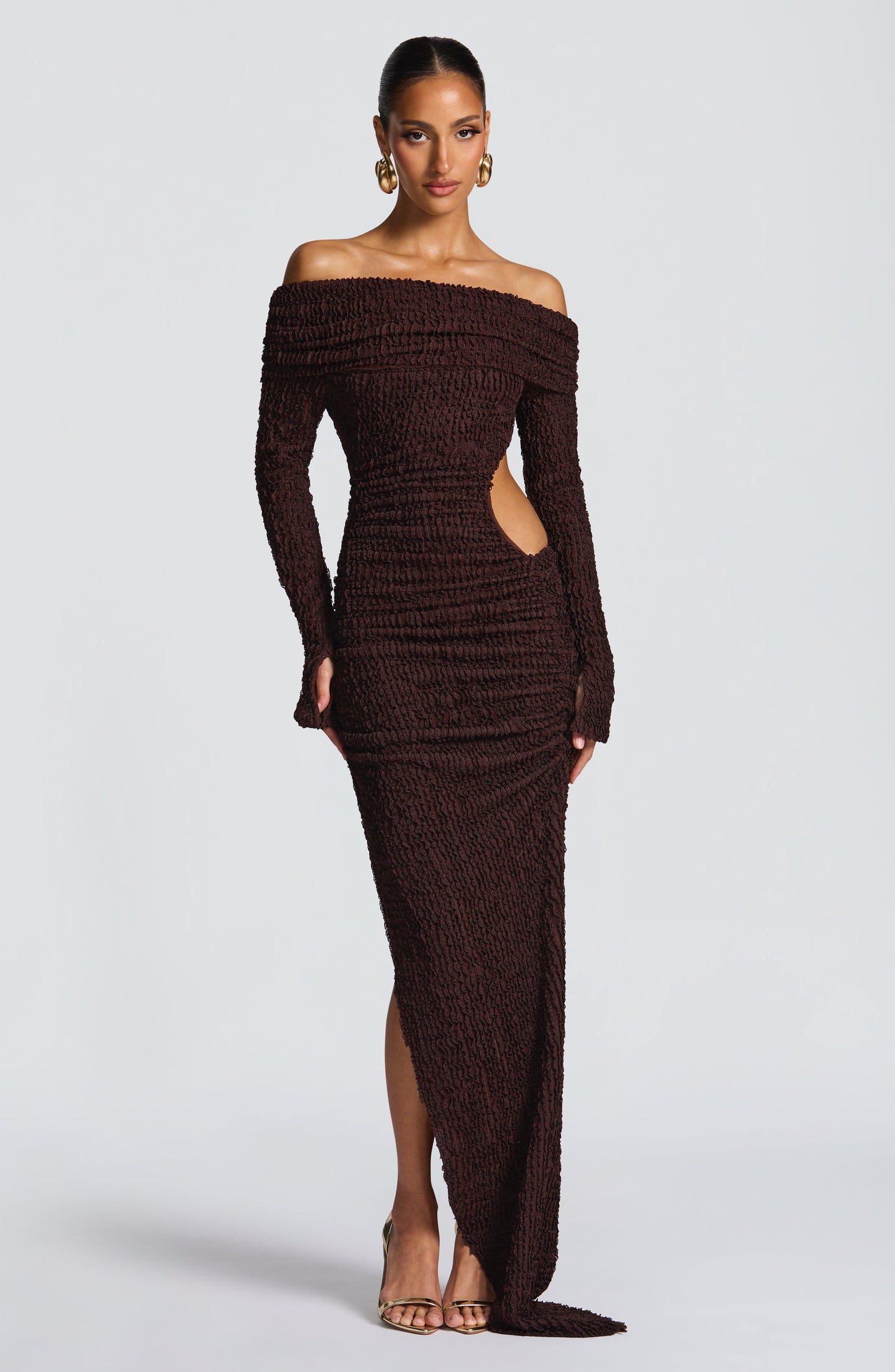 Adelphia Midi Dress - Plum Brown