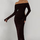 Adelphia Midi Dress - Plum Brown