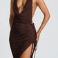 Airla Midi Dress - Plum Brown