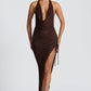 Airla Midi Dress - Plum Brown