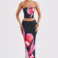 Allegra Maxi Skirt - Black Floral Print