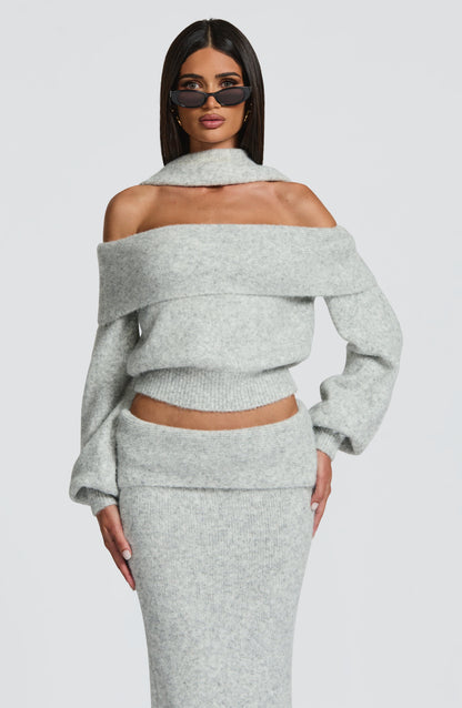 Andie Top - Light Grey Marl