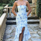 Angelina Maxi Dress - Blue Floral Print