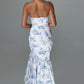 Angelina Maxi Dress - Blue Floral Print