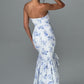 Angelina Maxi Dress - Blue Floral Print