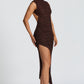Aphrodite Midi Dress - Plum Brown