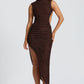 Aphrodite Midi Dress - Plum Brown
