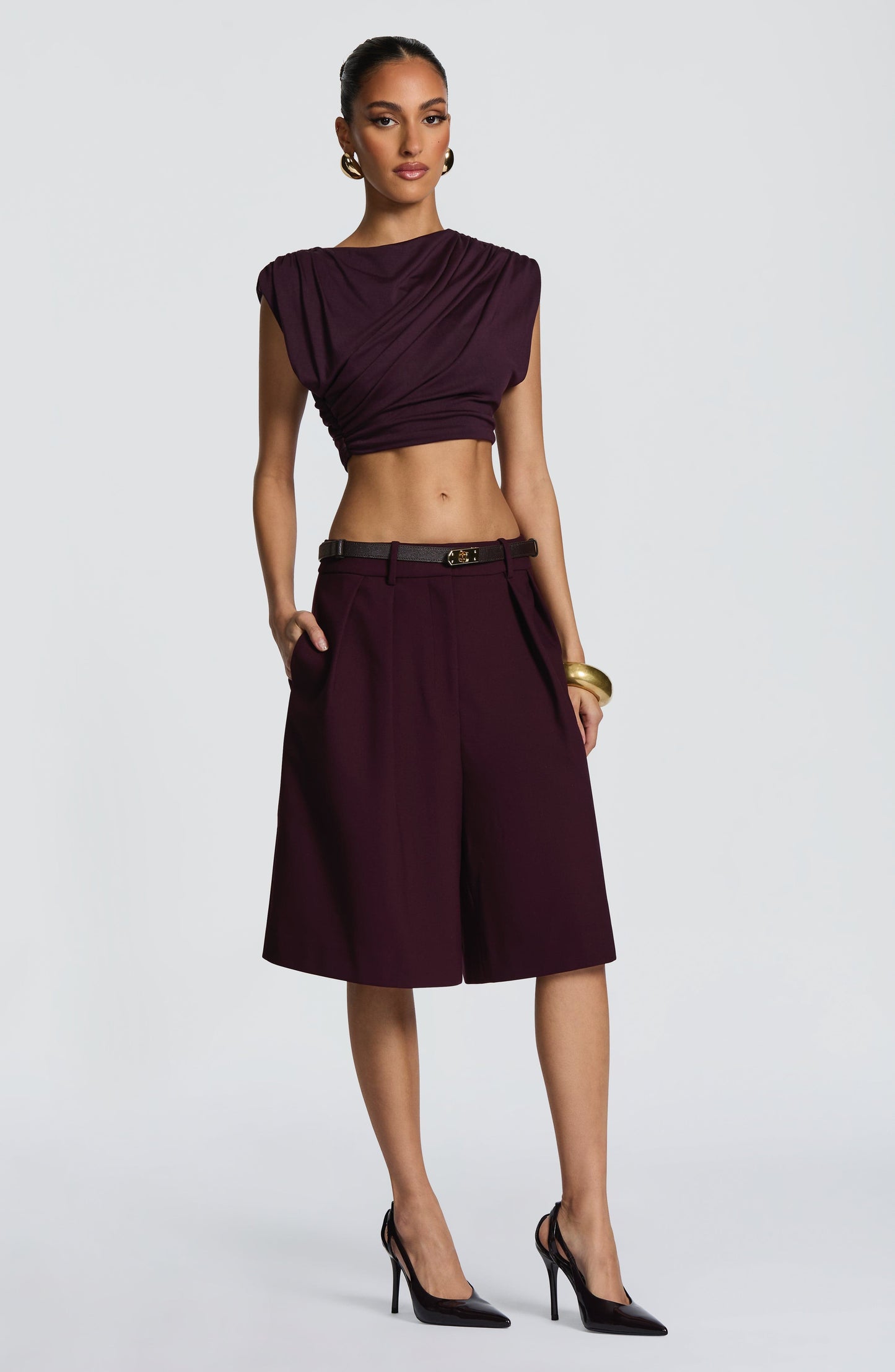 Ausra Bermuda Shorts - Plum