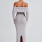Beverley Knit Maxi Dress - Light Grey Marl