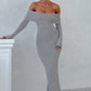 Beverley Knit Maxi Dress - Light Grey Marl