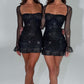 Brea Mini Dress - Black Sparkle