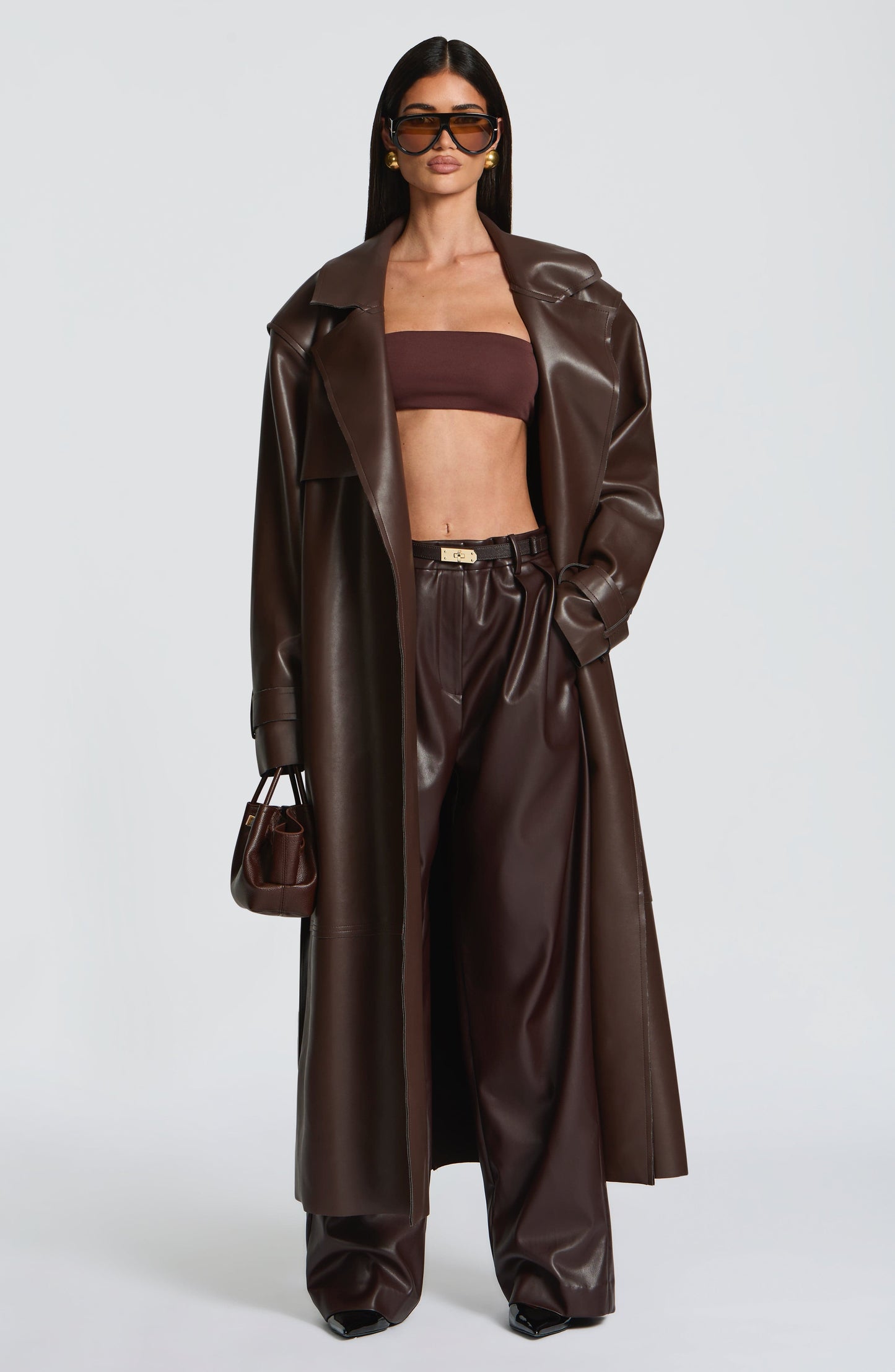 Bridget Trench Coat - Plum Brown