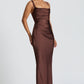 Calanthe Maxi Dress - Plum Brown