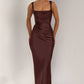 Calanthe Maxi Dress - Plum Brown