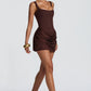Cornelia Mini Dress - Plum Brown
