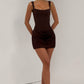 Cornelia Mini Dress - Plum Brown
