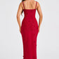 Dalary Maxi Dress - Red Lined