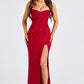 Dalary Maxi Dress - Red Lined