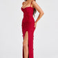 Dalary Maxi Dress - Red Lined