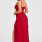 Dalary Maxi Dress - Red Lined