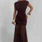 Demelza Maxi Dress - Plum Brown