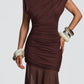 Demelza Maxi Dress - Plum Brown