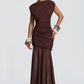 Demelza Maxi Dress - Plum Brown