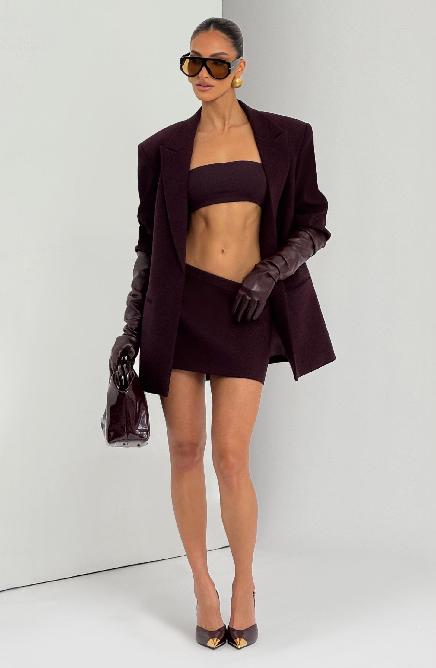 Edna Mini Skirt - Plum