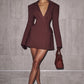 Elvira Mini Dress - Plum Brown