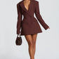 Elvira Mini Dress - Plum Brown