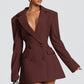Elvira Mini Dress - Plum Brown