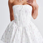 Evie Mini Dress - White Multi Floral Print