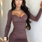 Francesca Mini Dress - Chocolate