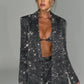 Glacia Oversized Blazer - Grey Sparkle