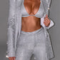 Glacia Oversized Blazer - Silver Sparkle