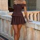 Gretchen Mini Skirt - Plum Brown