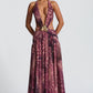 Indianna Maxi Dress - Magenta Orchid Print