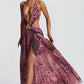 Indianna Maxi Dress - Magenta Orchid Print