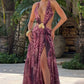 Indianna Maxi Dress - Magenta Orchid Print