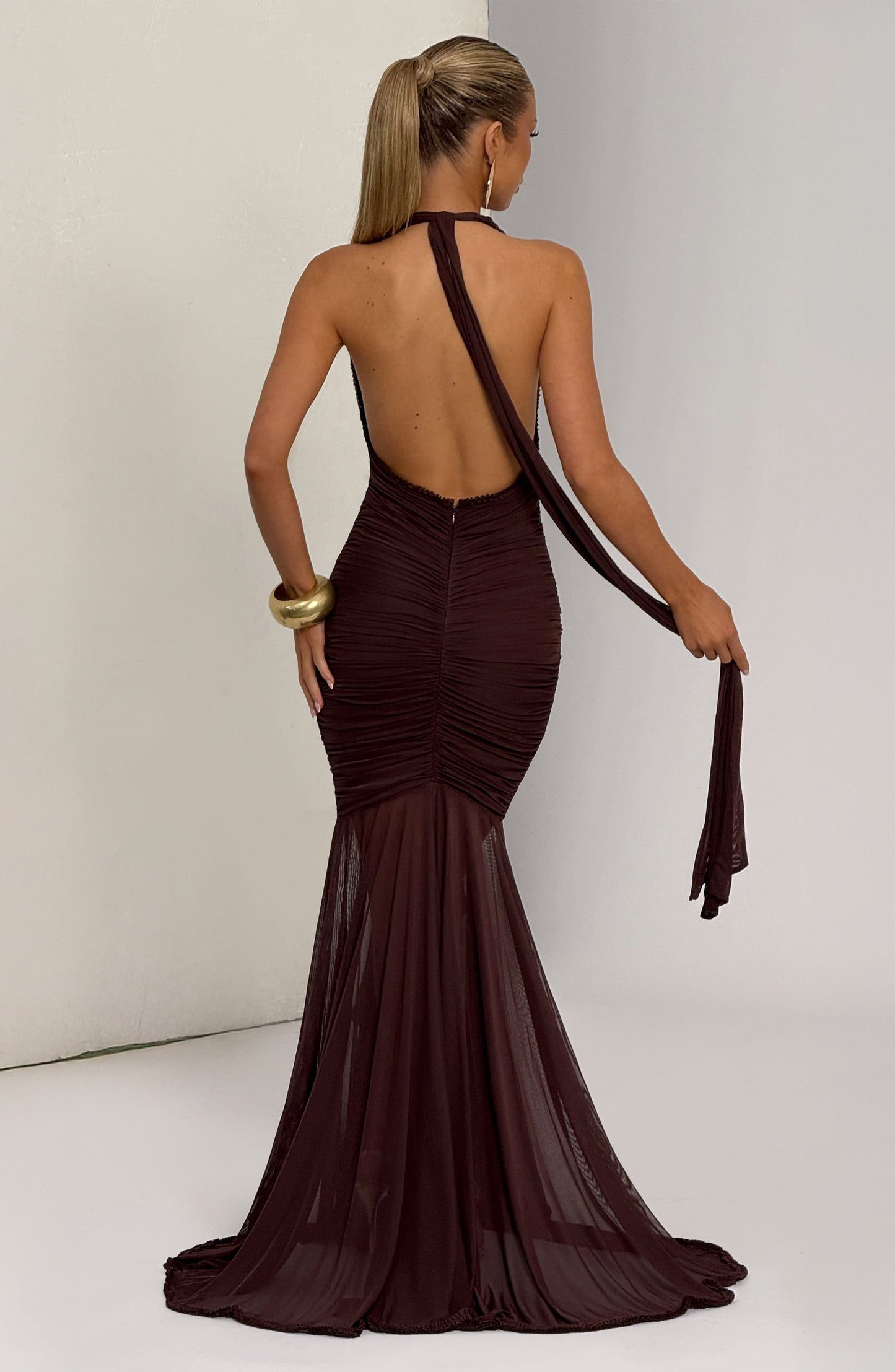 Janessa Maxi Dress - Plum Brown