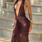 Janessa Maxi Dress - Plum Brown